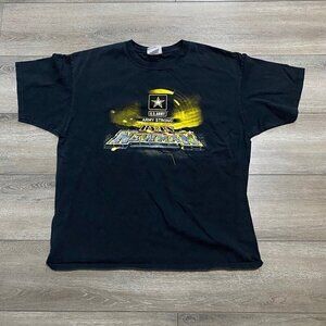 Vtg Nascar US Army Black Shirt Size XXL Ryan Newman Stewart Racing Double Sided